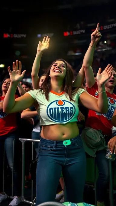 Revelan los pechos de los fanáticos de Oilers