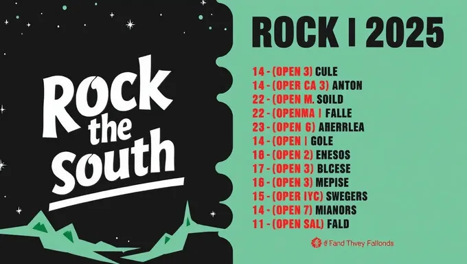 Rock the South 2025 Lineup para el festival de verano