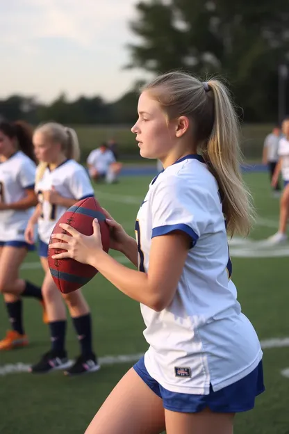 Ruta de práctica de fútbol americano para chicas de la bandera JCPR