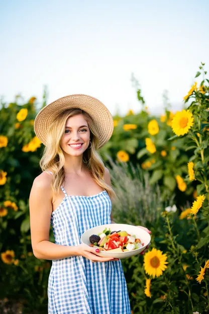 Sabora el sabor del salad de verano de la chica caliente