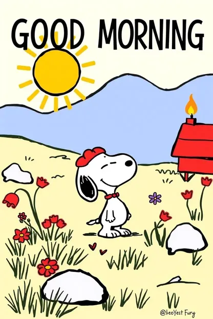 Saludo de la Mañana de Snoopy con Imágenes de Buen Día