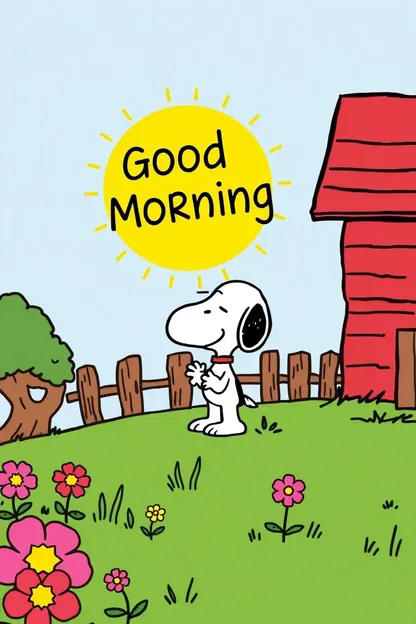 Saludo de la Mañana de Snoopy con Imágenes de Buen Día