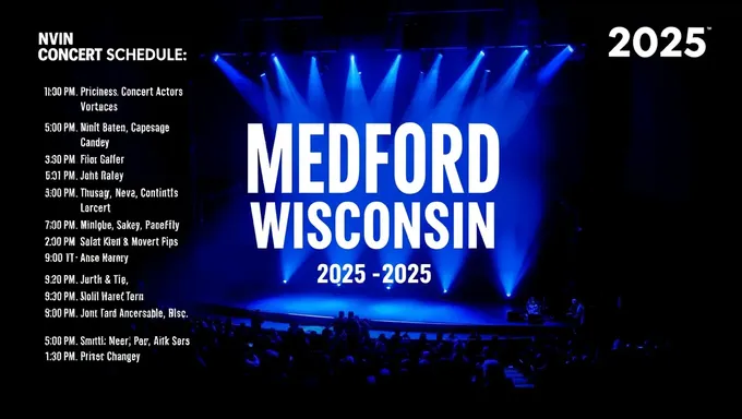 Se anuncia el horario de conciertos de Medford Wisconsin 2025