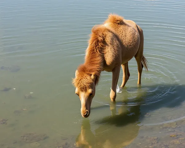 Se extrae archivo de imagen de camellos bebiendo agua PNG