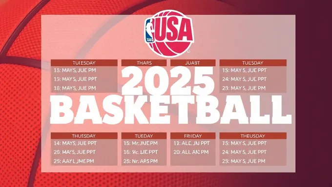 Se ha lanzado el horario de baloncesto de Estados Unidos para 2025