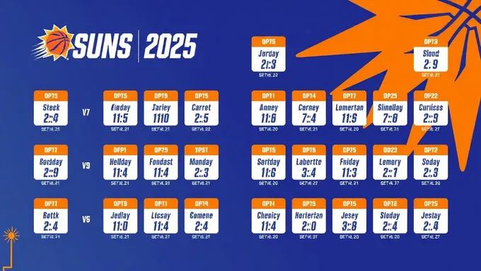 Se publica el calendario de partidos de Phoenix Suns 2025 para los aficionados