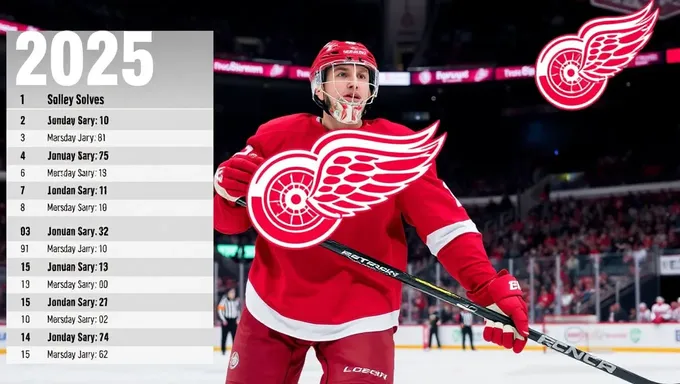 Se publica el horario de hockey de los Detroit Red Wings de 2025-2025