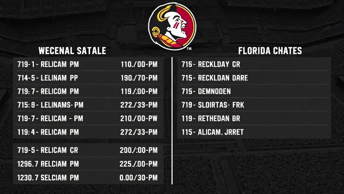 Se publica oficialmente el calendario de fútbol de la Universidad Estatal de Florida 2025