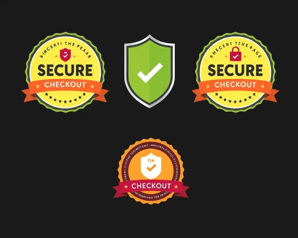 Secure Checkout Badges on Black Background PNG Graphics - Etiquetas de Verificación de Pago Seguras en Fondo Negro Gráficos PNG