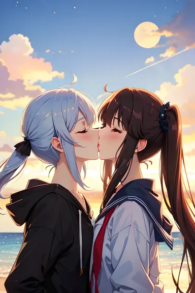 Sesión de fotos de beso de anime que captura momentos íntimos para siempre