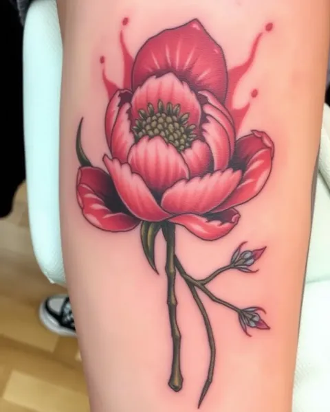 Significado de Tatuaje de Peonia: Simbolizando Buena Suerte y Matrimonio Feliz