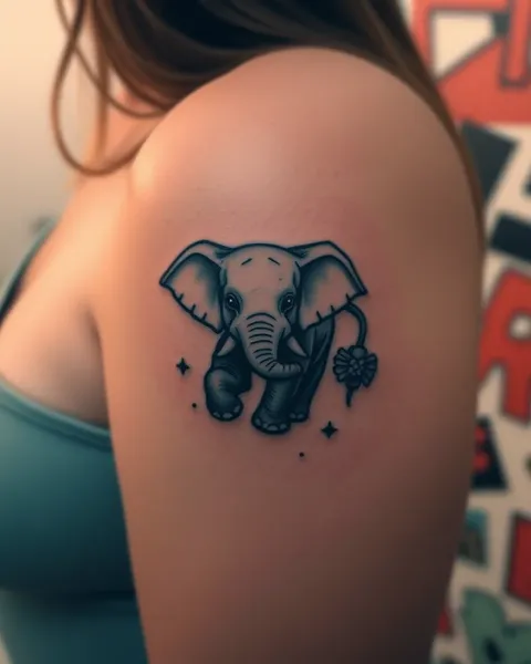 Significado y simbolismo del tatuaje de elefante pequeño