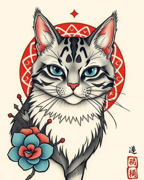 Significados y Simbolismo de Tatuajes de Gato Tradicionales Explícitos