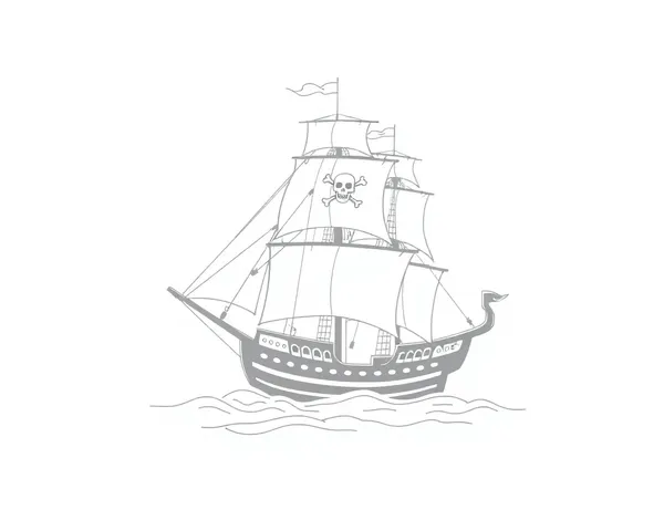 Siluetas de barco pirata en formato PNG gratuito