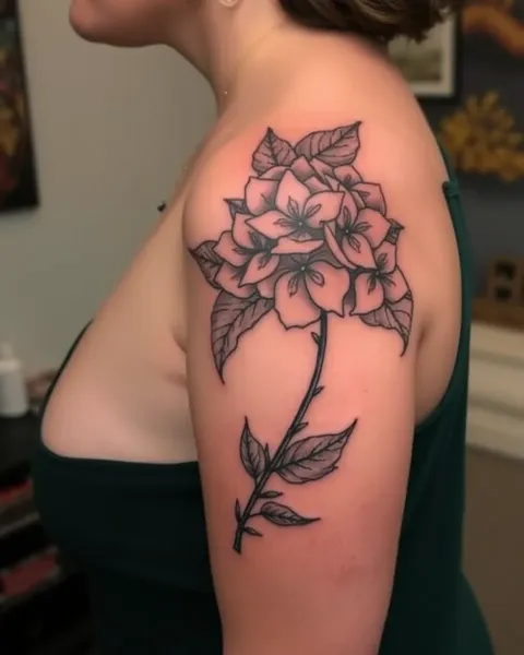 Simbolismo de tatuaje de hidrangea en arte y naturaleza explicado