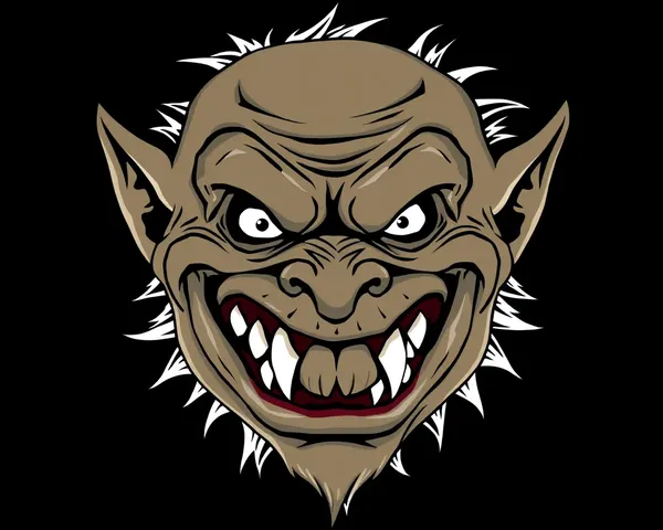 Símbolo de cara de troll aterrador en formato PNG para el miedo