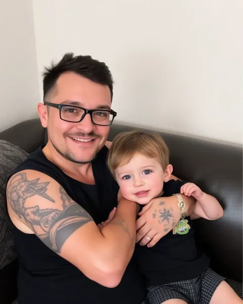 Símbolos significativos de tatuaje papá e hijo