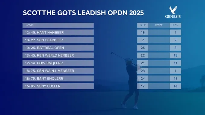 Tabla de Clasificación del Abierto Escocés Genesis 2025