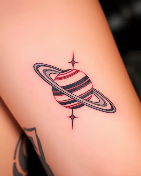 Tatuaje Personalizado de Saturno para Mujeres