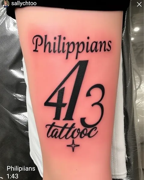 Tatuaje de Filipenses 4:13 para valor y perseverancia