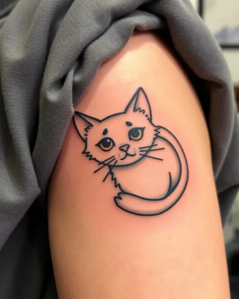 Tatuaje de Gato Pequeño Simbolizando Lealtad y Protección