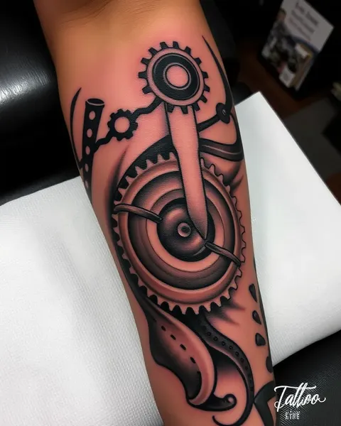 Tatuaje de Gear para el Tipo Aventurero