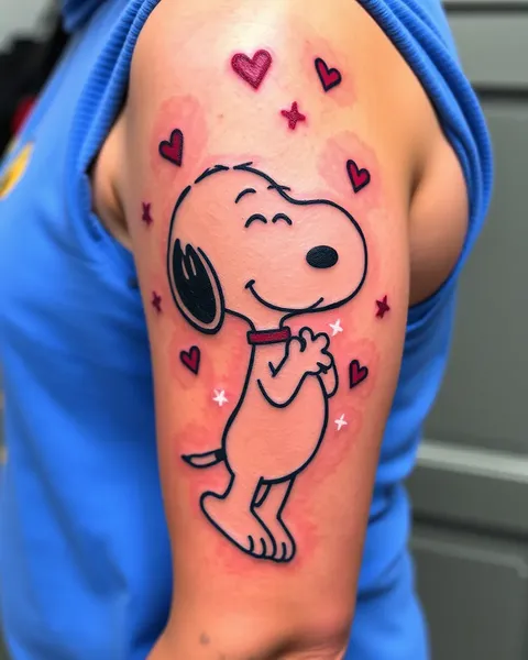 Tatuaje de Snoopy: Diseño whimsical de Snoopy