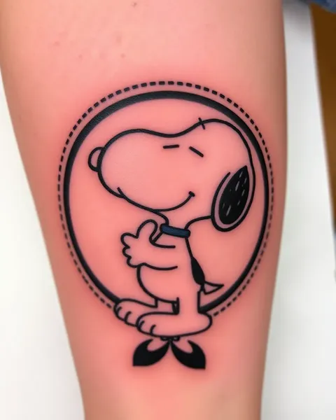 Tatuaje de Snoopy: Personaje de Cartón Animado Jugueteador