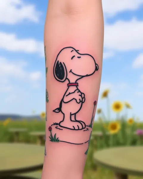 Tatuaje de Snoopy: el amigo fiel de Charlie Brown