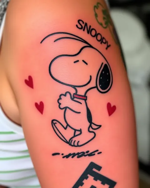 Tatuaje de Snoopy: la imaginación salvaje de Snoopy