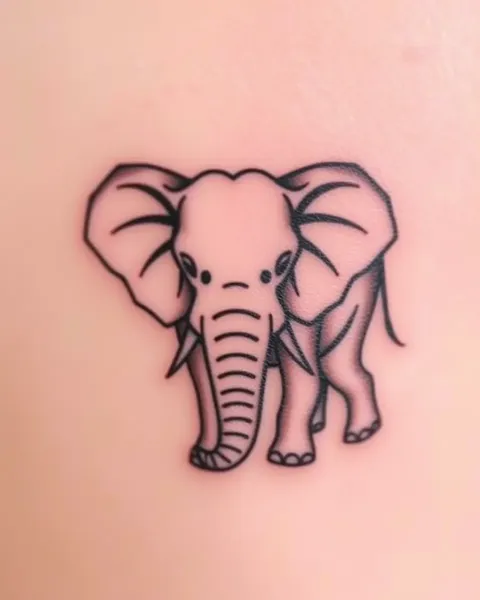 Tatuaje de elefante simple para diseño delicado y pequeño