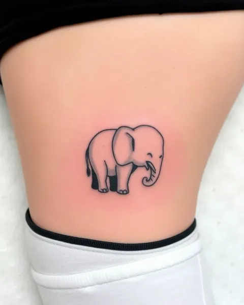 Tatuaje de elefante simple para estilo elegante y simple