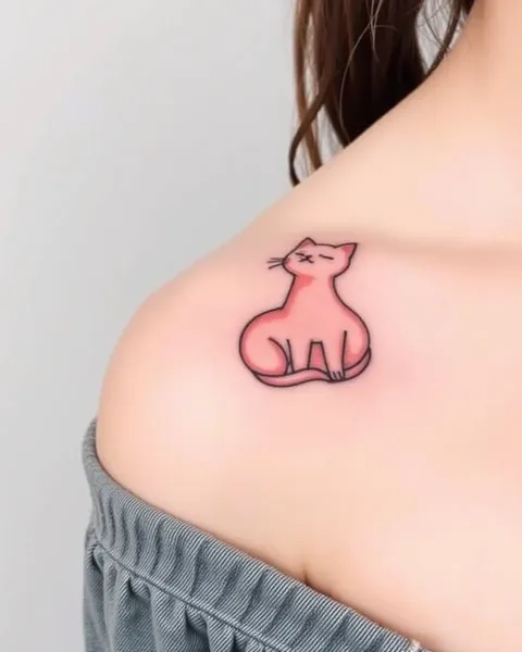 Tatuaje de gato minimalista con toque elegante y simple