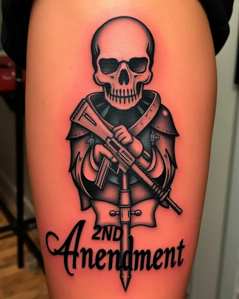 Tatuaje de la Enmienda 2 para Defensores de los Derechos de Propiedad de Armas