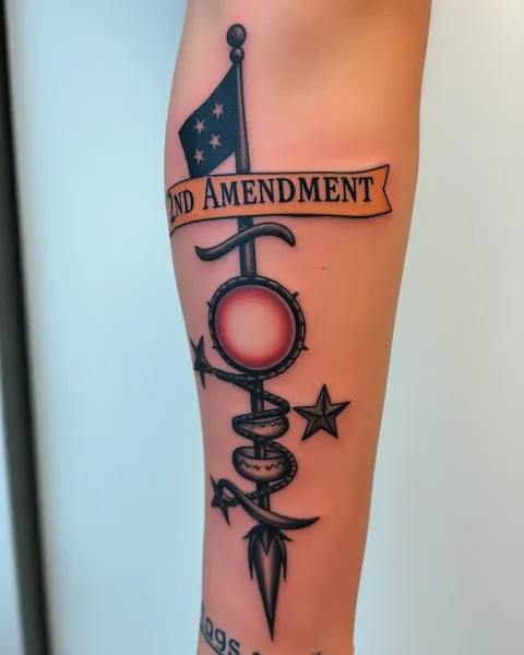 Tatuaje de la enmienda segunda para amantes de las armas