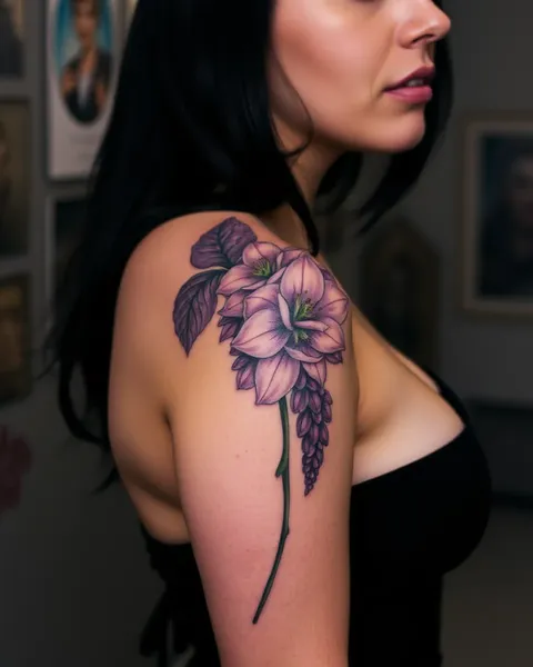 Tatuaje de lila: una flor que representa el primer amor