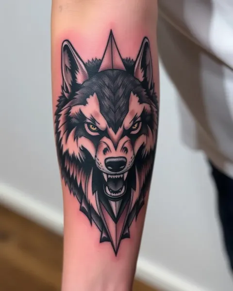 Tatuaje de lobo en el brazo: diseño único para los aventureros