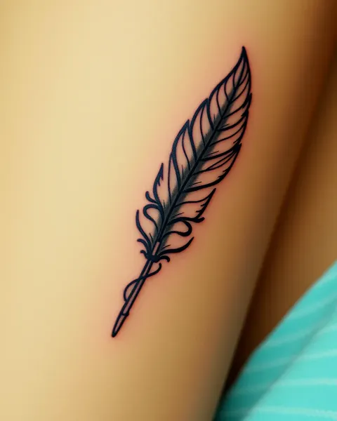 Tatuaje de pluma simbólico: representación de paz y armonía