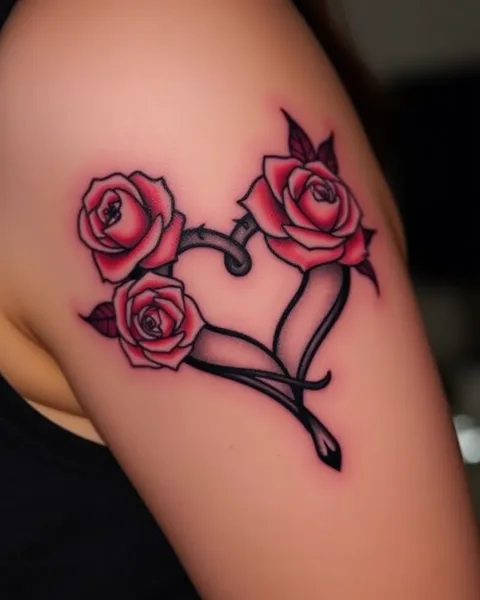 Tatuajes con simbolismo de corazón y rosa