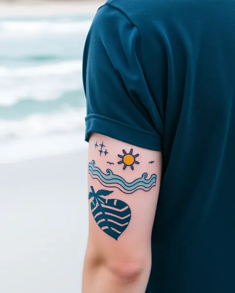 Tatuajes de Playa Pequeños para Divertirse en Verano