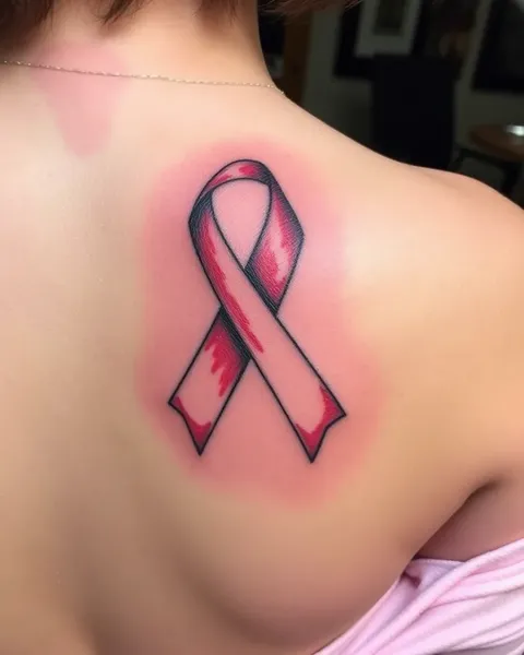 Tatuajes de cinta de cáncer para conciencia y apoyo