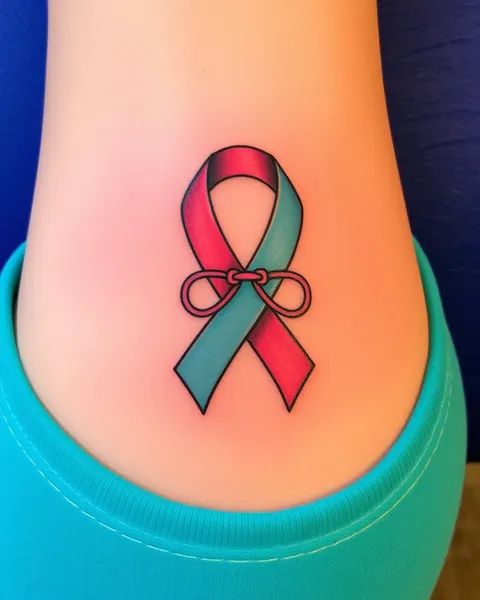 Tatuajes de cinta de cáncer para solidaridad