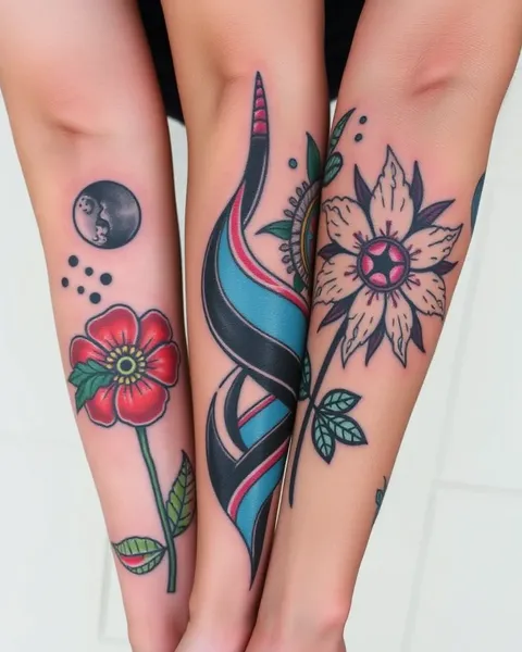 Tatuajes de contraste colorido para libertad artística