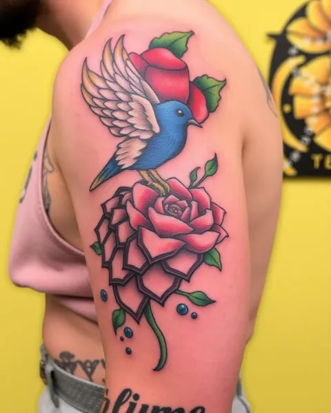 Tatuajes de contraste colorido y audaz para declarar moda