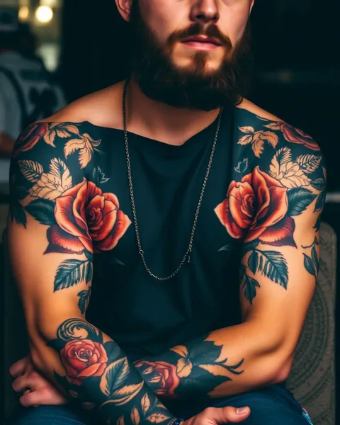 Tatuajes de hombres con motivos de rosa