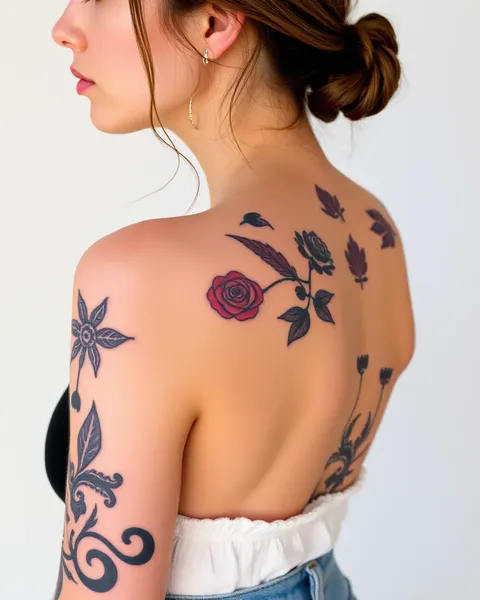 Tatuajes de hombro femenino con toque elegante