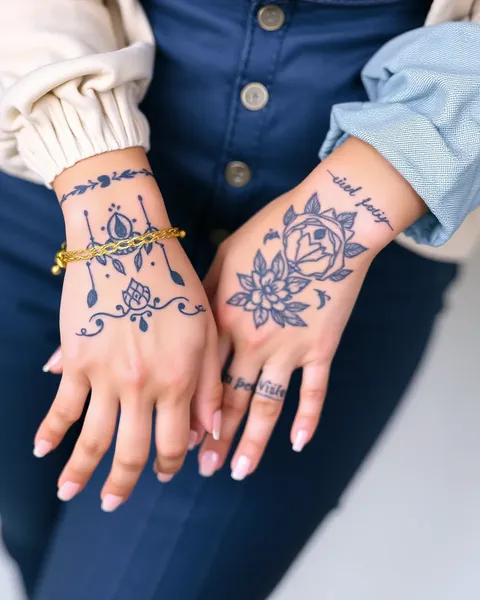 Tatuajes de mano femenina para confianza en la mujer