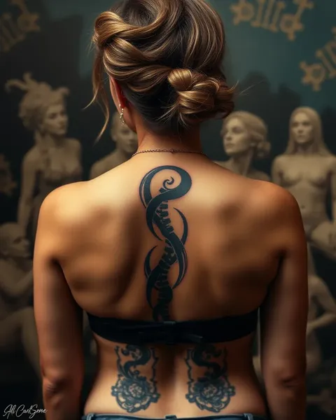 Tatuajes en la columna vertebral para mujeres con significados simbólicos