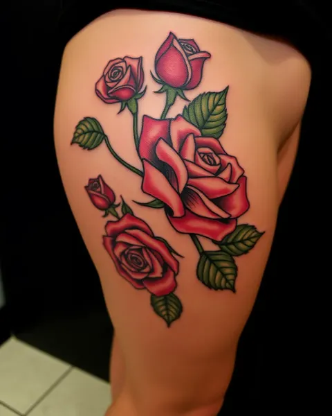 Tatuajes en la rodilla con rosas