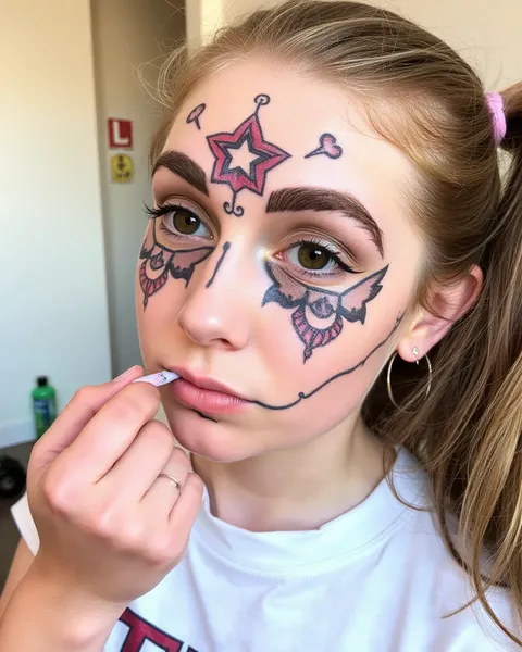 Tatuajes faciales temporales para un estilo de moda